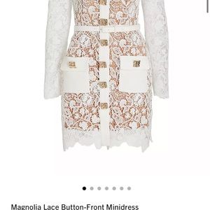 White Magnolia Lace Button-Front Minidress